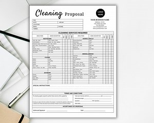 Cleaning Proposal Template. Cleaning Service Proposal. Cleaning Estimate. Business Cleaning Service. Cleaning Contract. Editable in Canva - Etsy