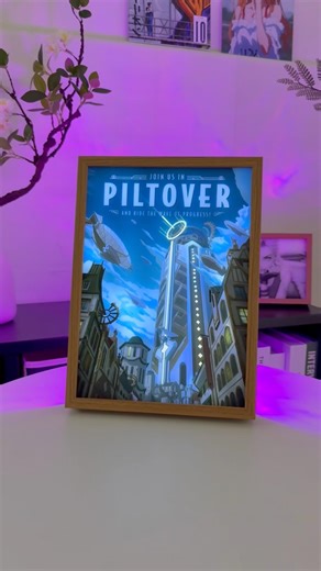 Piltover — From Day to Night.#arcane #piltover #lightbox #lightpainting #homedecor #animeart