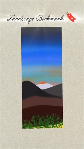 Easy Bookmark Idea - Watercolor 😍🔖#shorts #art #painting #bookmark #diy #scenery #nasheed #digital