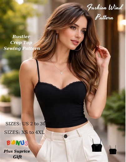 Bustier Crop Top Sewing Pattern – Sweetheart Neckline Corset Style – (PDF Download) - Etsy