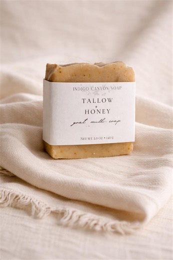 Tallow & Honey Goat Milk Soap Bar - Natural Moisturizing Handmade Soap for Dry, Sensitive Skin - Etsy