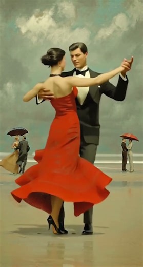 Which painting and music does this video evoke?