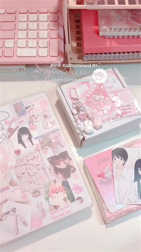 custom keychain haul #haul #trinkets #shortvideo #aesthetic #keychain #pink