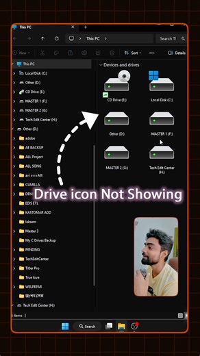 windows 11 drive icon Not showing #driveicon #computer #icon | Tech Edit Center | Facebook
