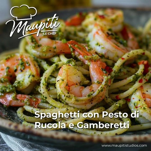 Spaghetti con Pesto di Rucola e Gamberi: Ricetta Cremosa e Veloce (come al ristorante)