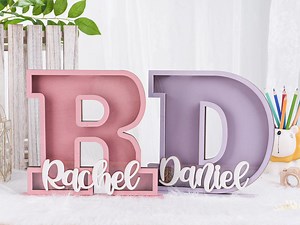 Personalized Wooden Piggy Bank: Custom Letter Coin Bank, Kids Gift - Etsy