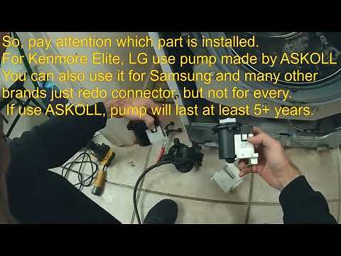 OE error. LG, Kenmore Elite washer draining issue. How to replace drain pump on front load washer.
