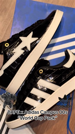 BAPE x Adidas Campus 00s “World Cup” .. apart of the World Cup Pack Release: February 7, 2026 Sneaker fam, I’m really feeling these BAPE -Adidas collabs... I’ve copped two pairs of their shell toes last year. Maybe it’s nostalgia but I was all about my fat shoe laces 😂. This pair also came with a white pair and the neat BAPE backpack. I’m also loving this croc 🐊 print. What y’all think? #sneakerhead #community #sneakers #adidas #BAPE @adidas @bape_europe … Politics As Usual 👊🏽 🅿️