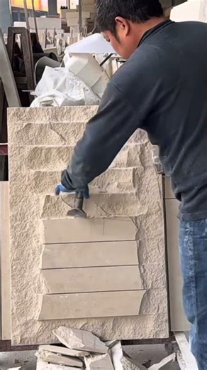 Limestone wall cladding with hand split natural surface