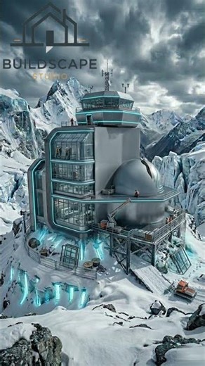 🧊 Ice Mountain Observatory House #timelapse #architecture #buildingsimulation #construction