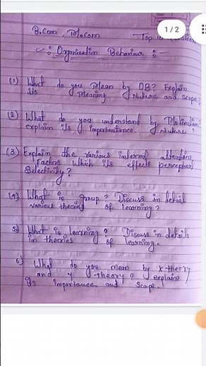 Organization behaviour Most Important Question For Exam #organization_behaviour