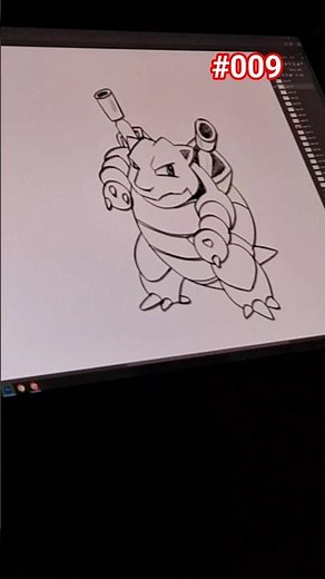 how to draw blastoise from vasic shapes #pokemon #shorts