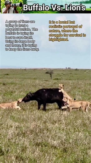 Buffalo Vs. Lion's #fbreelsvideo #wildlife #foryou #fbreels #fb