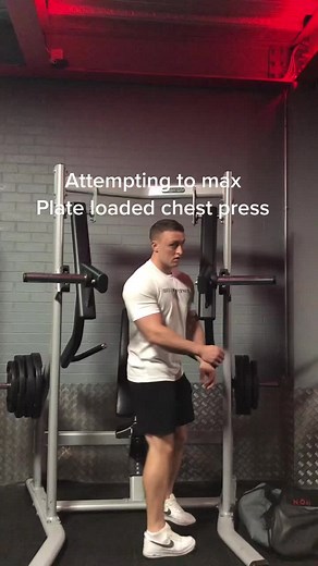 Chest press max weight attempt #fypシ #gym #bodybuilding #gymtok #weightloss #power @beyondfitnessclothing
