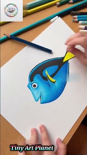 Blue Tang Coloring in Baby’s Tiny Hands 💙🐠 | 4K Calm Art”