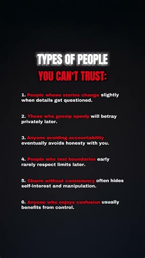 🚩 The Types of People You Should Never Trust. #lifelessons #life #psychology #humanity #shorts