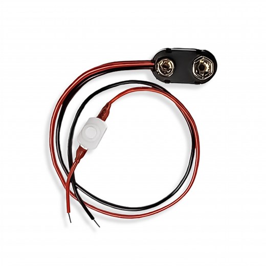 9 Volt Battery Snap & Micro Push Button Switch For LEDs