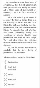 In Australia there are three levels of government, the federal ... | Filo