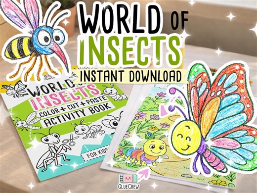 Insects Activity Book for Kids (color Cut Paste) Preschool Printable PDF & Busy Book for School Class and Home Schooling (instant Download) - Etsy