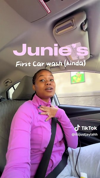 Baby’s First Car Wash 🧼 🧽 #carwashing #firstcar