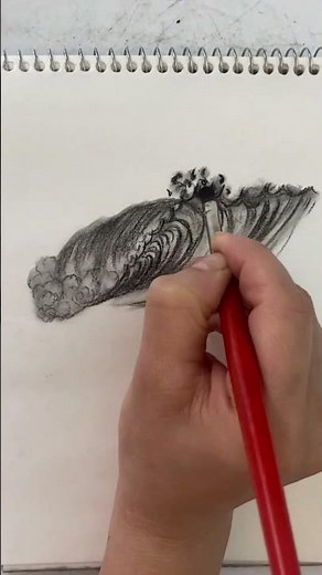 How to draw a seascape,waves,Graphite pencil,breaking wave