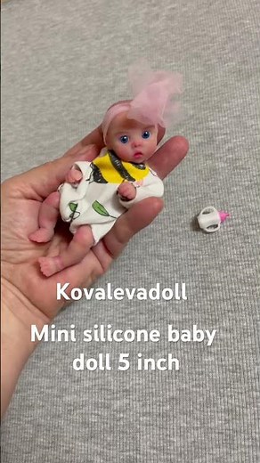 Mini silicone baby doll 5 inch, realistic mini reborn handmade #siliconebaby #minibaby #realistic