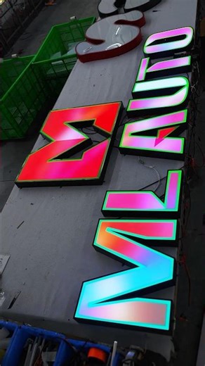 Tiny but Dazzling! Colorful Mini LED Sign for Small Business–Nighttime Game-Changer ✨ #sign #signage