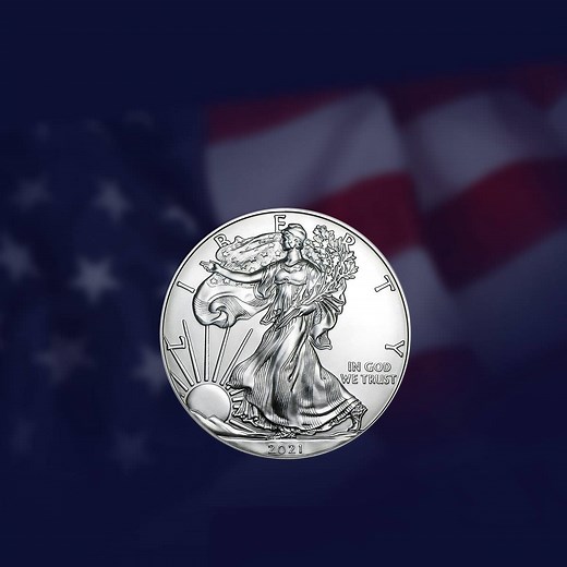 Own the iconic 2021 American Eagle Silver Dollar, minted by the US Mint with 99.9% pure silver. Shop Now! https://bit.ly/3tnUPg2 | The Bradford Exchange