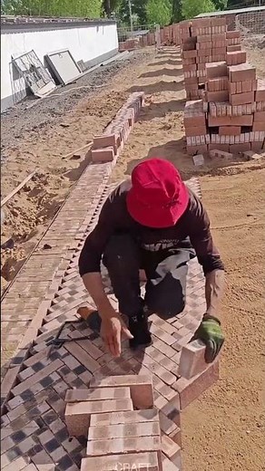 The Process of Paving Bricks on Urban Sidewalks