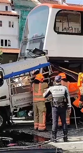 553K views · 1.2K reactions | Lorry rear-ended by SBS Transit bus | Singapore Road Accident | Facebook