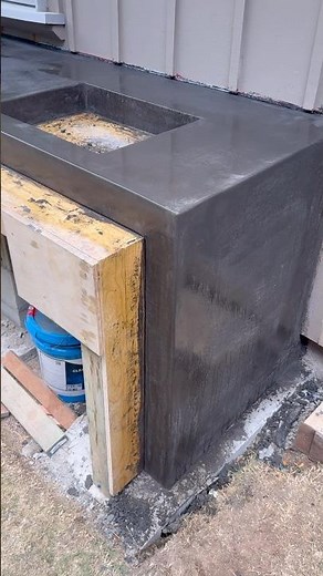 Concrete countertop with undermount sink and bbq curing #explore