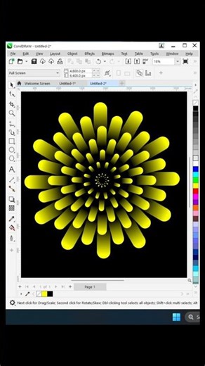 coreldraw special effect neon petal spiral design | #design #coreldraw