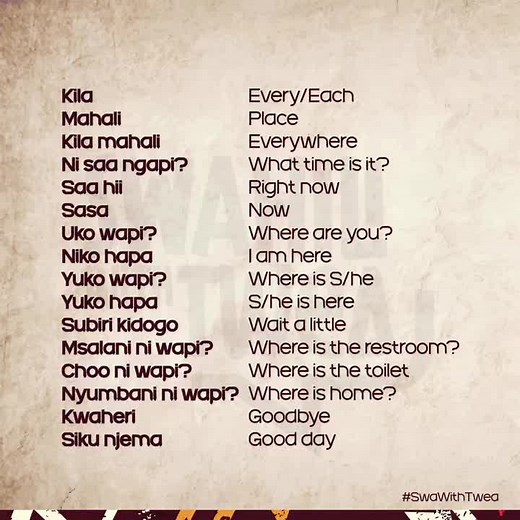 Swahili With Twea on TikTok