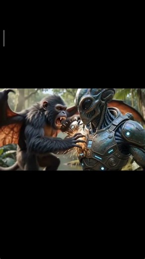 ALIEN VS MONKEY😱😱😱😱#alien #monkeys #trendingshorts #viral #short feed