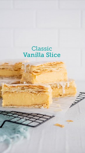 1K views · 30 reactions | With National Vanilla Slice Day just around the corner, we're sure many of the Queen Bakers out there will be turning to this recipe on Sunday! Watch on as we show you the process to bringing this classic recipe to life at home. https://queen.com.au/recipes/classic-queen-vanilla-slice/ | Queen Fine Foods | Facebook