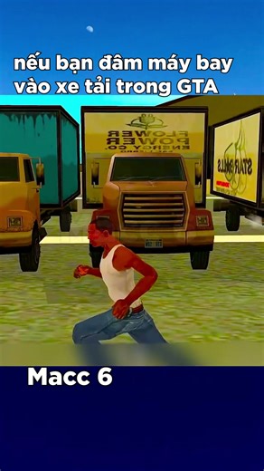 Nếu một chiếc máy bay đâm vào một loạt xe tải trong trò chơi GTA #shorts #gta #gta5