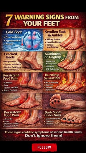 7 Warning Signs From Your Feet You Should NEVER Ignore! ⚠️ #Shorts