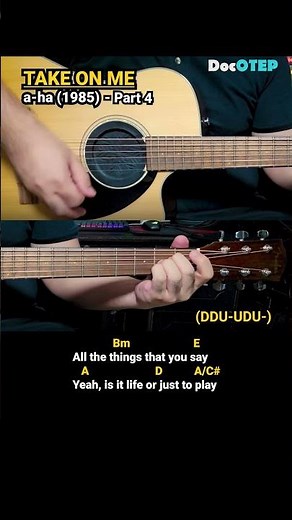 Take On Me - ​a-ha​ (1985) Easy Guitar Chords Tutorial with Lyrics Part 4 SHORTS REELS