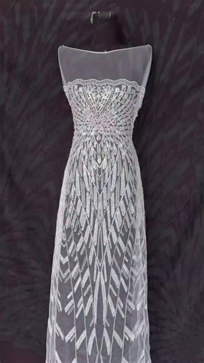 5 Yards Pearl Beaded Bridal Lace Fabric | Luxury Wedding Gown and Bridal Dress Material – HN275