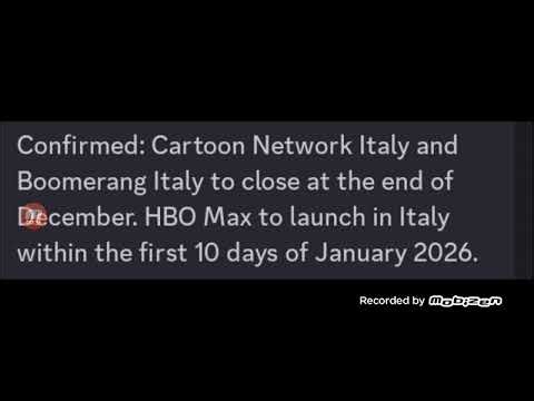 Cartoon Network and Boomerang Italy to shut down at the end of December.