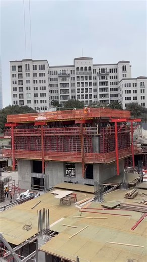 First jump of the self climbing form system for the shear wall is in place at Nexus. Check out this 30 second clip to watch it go up! | ANDRES Construction Services