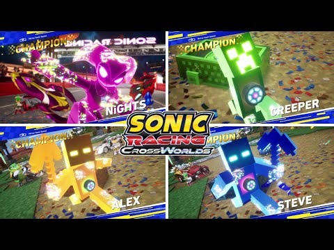 🌐 DLC AI SKINS Vol. 2 - NiGHTS AND MINECRAFT! Sonic Racing: CrossWorlds (4K)