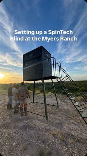 SpinTech Outdoors | Feeders & Spreaders on Instagram: "🦌 Setting Up for Success at SpinTech @myers.ranch Getting ready for the season means finding the perfect new spots for our blinds, because better placement means better land management and better hunting. Our blinds are built for an easy setup any hunter can handle, no welding and no complicated construction. Just bring a tractor to lift, your crew to help secure the legs, and a good eye for the perfect spot. ⏳ Last few days to save $200 OF