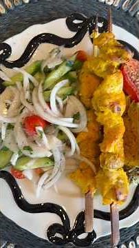 Air fryer Persian chicken kebab with all the classic flavors and golden crispy edges.