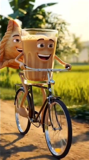 “Chai ☕ aur Samosa 🥟 ki Dosti – Sabse Cute Ride Ever! 😂🚴‍♂️ #funny #viral
