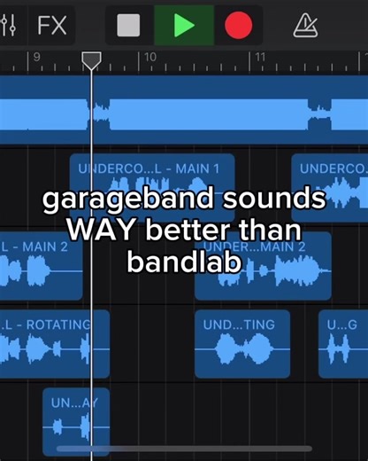 same stems in garageband MOBILE sound higher quality than it does on bandlab y'all needa upgrade - #music #bandlab #garageband #trending #underground