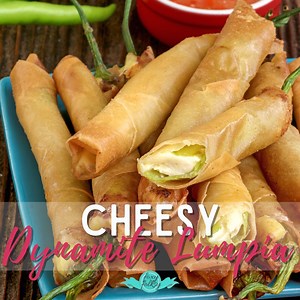 146K views · 1.3K reactions | CHEESY DYNAMITE LUMPIA This cheesy dynamite lumpia is made with green chili stuffed with cheese, wrapped in a spring roll wrapper and then deep-fried to golden perfection. Make this amazing appetizer for your next gathering! INGREDIENTS: 12 pcs green chili 12 pcs 6" spring roll wrapper 1 1/4 block cheese 1 tbsp cornstarch 2 tbsp water #foxyfolksyrecipes #cheesydynamitelumpia #DynamiteLumpia #pinoyfood | Foxy Folksy - Modern Filipino Kitchen | Facebook