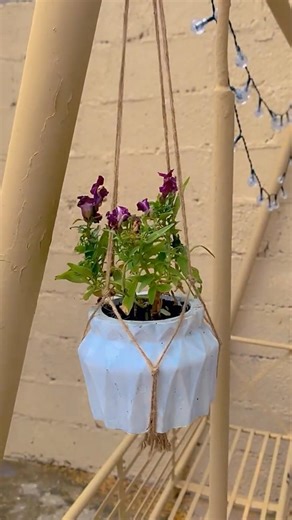 How to Hang a Plant Pot with Rope 🌿 (Easy DIY) | Make a Rope Plant Hanger at Home 🪴 #DIYShorts