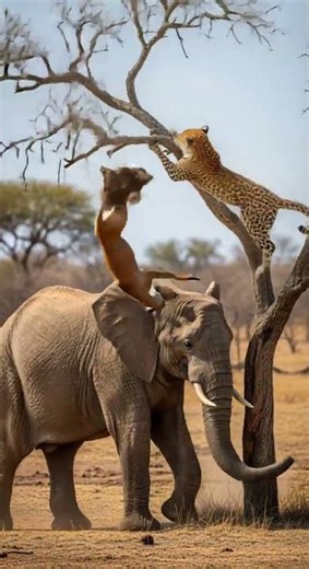 Angry Elephant Rescues Baby Deer from Leopard Incredible Wildlife Moment