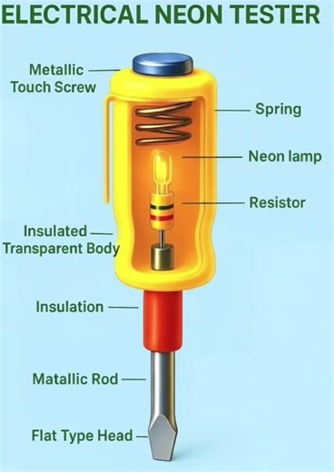 How does a neon tester work? (Diagram & Parts)​#Electrical #NeonTester #ElectricianTips
